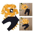 thumbnail image 2 of FNNMNNR 2Pcs Toddler Boy Kids Dinosaur Long Sleeve Crew Neck T-Shirt + Long Pants Clothes Fall Outfits Set, 2 of 7