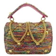 thumbnail image 3 of Pre-Owned Valentino Roman Stud Woven Wool Crossbody Bag Feminine Pink, 3 of 11