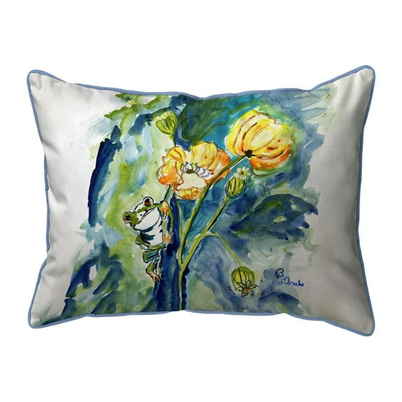 Betsy Drake HJ1340 16 x 20 in. Frog & Flower Indoor & Outdoor Pillow - Large