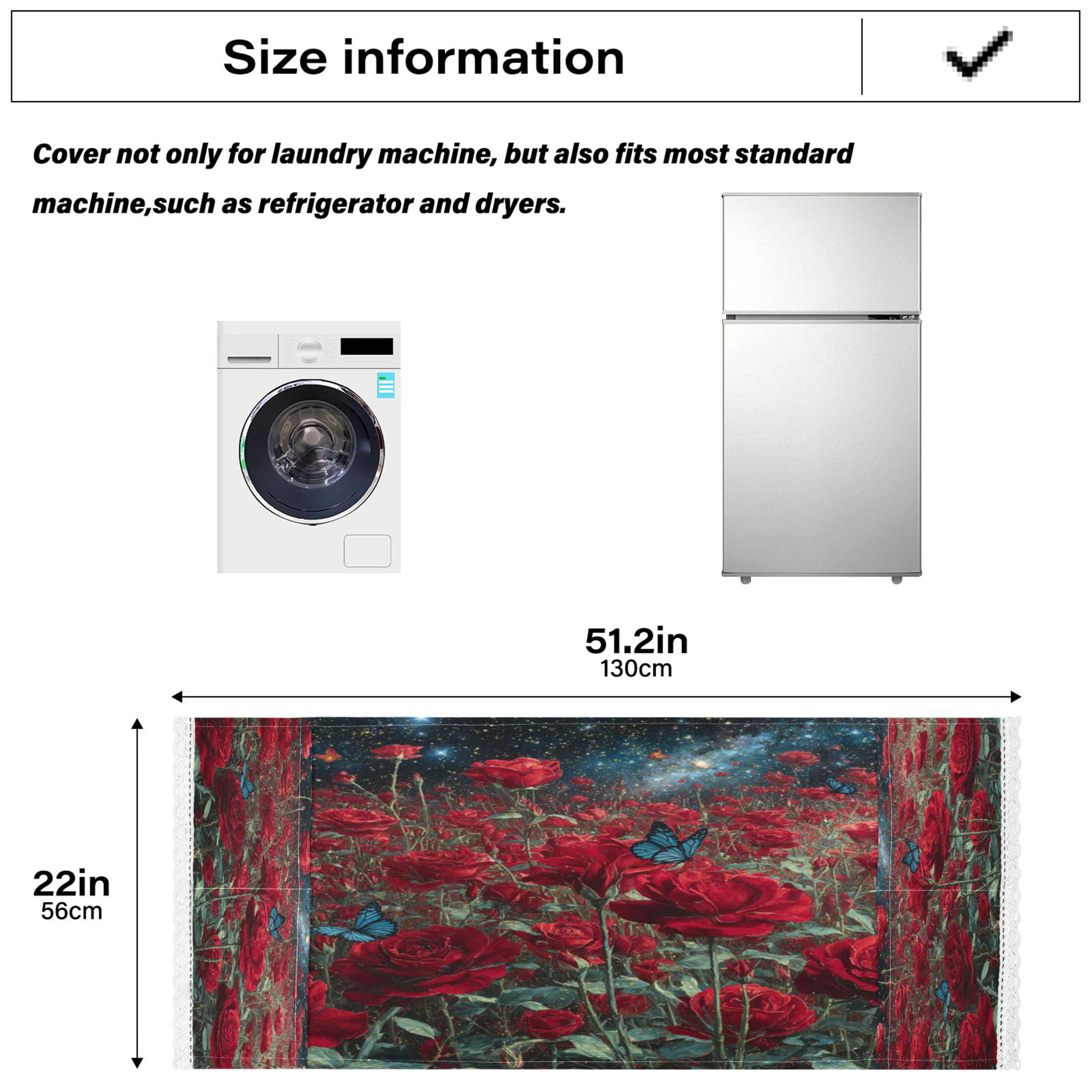 DEIARA Red Roses Washing Machine Cloth Dryer Refrigerator Top Cover Protective Non-Slip Mat For Kitchen Laundry