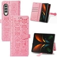 thumbnail image 3 of for Samsung Galaxy Z Fold 3 5G Cartoon Cute Wallet Case,Cat Dog Style Flip Phone Cover with ID Card Holder PU Leather Cases for Samsung Galaxy Z Fold 3 5G MG Pink, 3 of 14