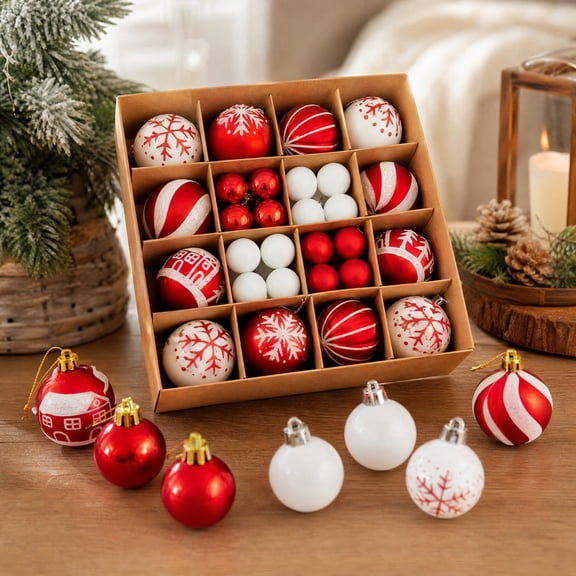 Electroplated Plastic Christmas Ornaments Special Shaped Baubles For Holiday Tree Decor Set Pack
