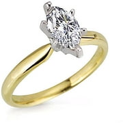 1 Carat Marquise Diamond Solitaire Ring in 14kt Yellow Gold