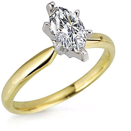 1 Carat Marquise Diamond Solitaire Ring in 14kt Yellow Gold
