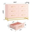 thumbnail image 2 of Jojoka 6-Drawers Dresser for Bedroom Chest of Drawers Wood Storage Organizer Cabinet for Living Room, Entryway, Hallway, Pink, 2 of 7