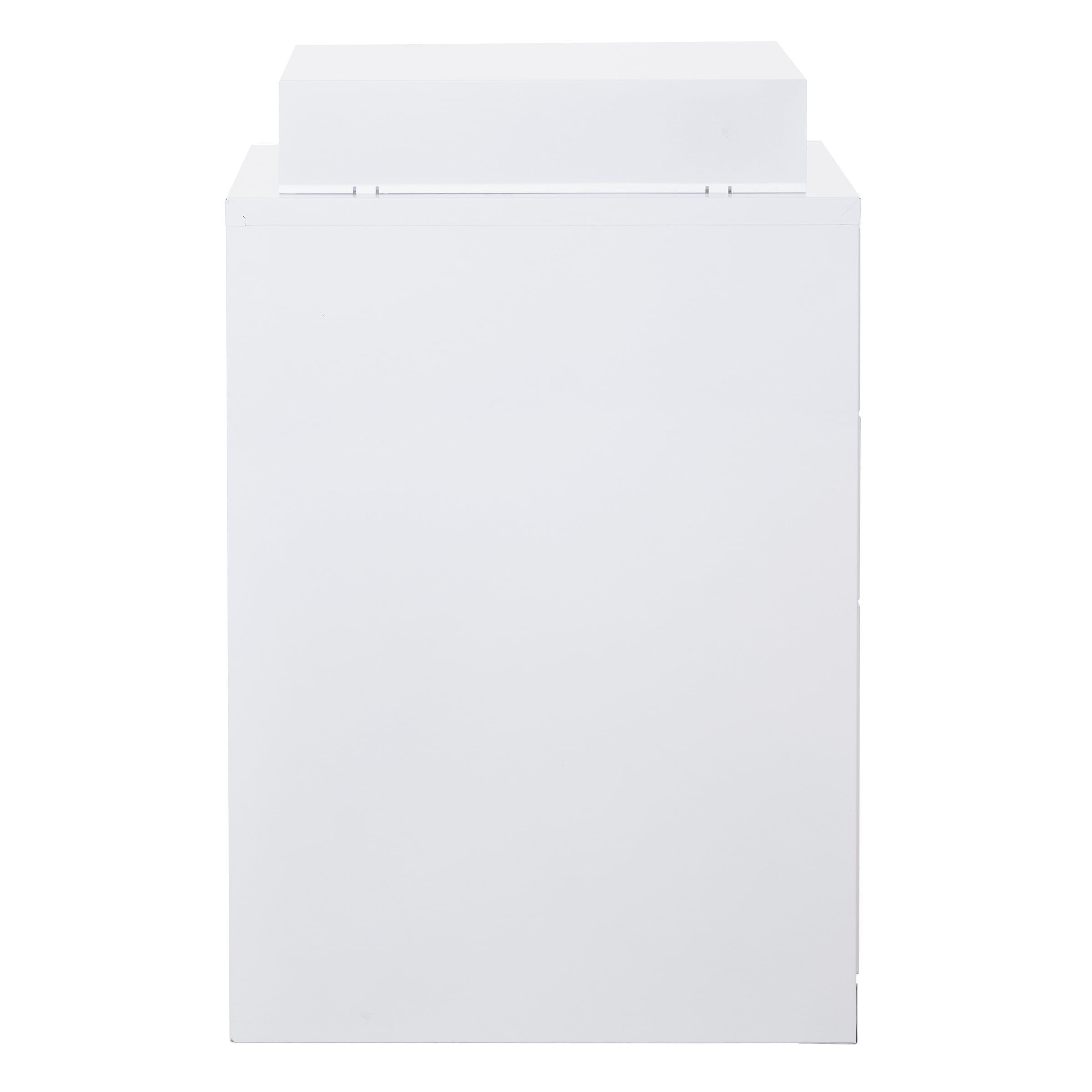3 Drawer Locking Metal File Cabinet w/ Top Shelf in White