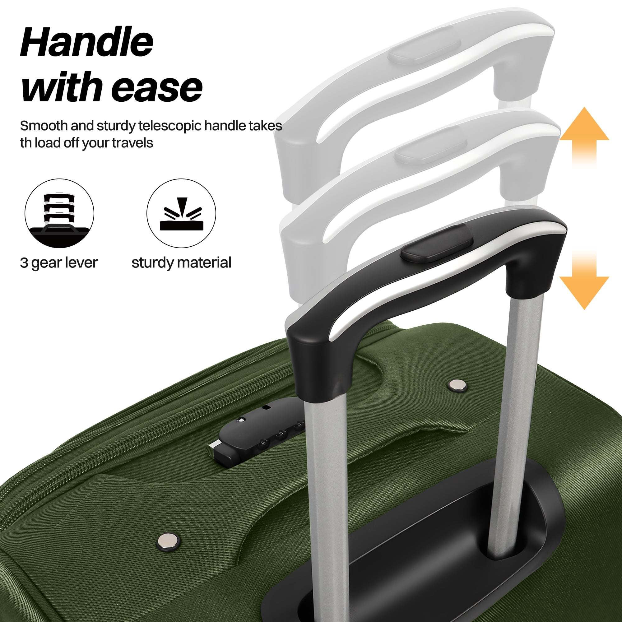 New York Xpress 2-Piece Softside Luggage Set Lightweight Expandable Spinner Suitcase, 20" Carry-on & 28" Checked, Green/Grey, WD8815
