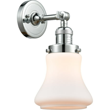 

Polished Chrome Tone Wall Sconces 7 Wide Matte White Glass Steel/Cast Brass Medium Base LED 1 Light Fixture