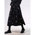 thumbnail image 6 of Women'S A-Line Fairy Patterned Elastic Waist Ruffle Layered Midi Skirt Black L, 6 of 9