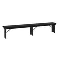 thumbnail image 2 of Merrick Lane Tinsley 8' x 12" Black Wash Solid Pine Folding Farmhouse Style Bench, Rustic Pinewood Folding Dining Bench with Locking X-Legs, 2 of 10