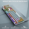 thumbnail image 4 of Restored AULA F2088 Typewriter Style Mechanical Keyboard,Rainbow LED Backlit,Clicky Blue Switches,Removable Wrist Rest,Media Control Knob,Retro Round Keycaps,USB Wired PC Computer Keyboards, 4 of 7