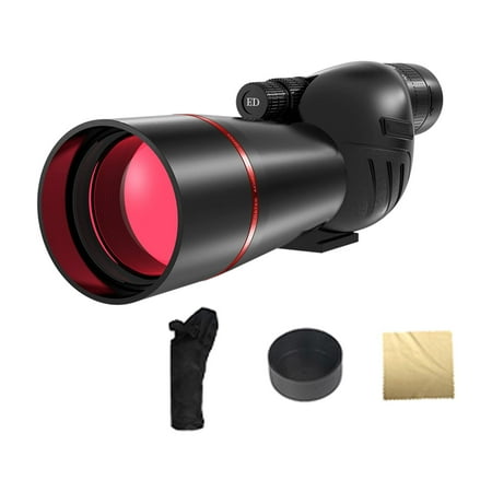LeeQinersw 25-75x60 Spotting Scope Angled Scope Concert 60mm Diameter Lens Sightseeing Bird Black