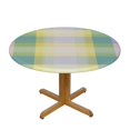 thumbnail image 3 of Awypu  Easter Plaid Round Tablecloth 60 Inch,Spring Coloring Checkered Table Cloth,Stain Waterproof Holiday Table Covers,Rustic Rainbow Small Fabric Farmhouse Tablecloths for Party  White, 3 of 7