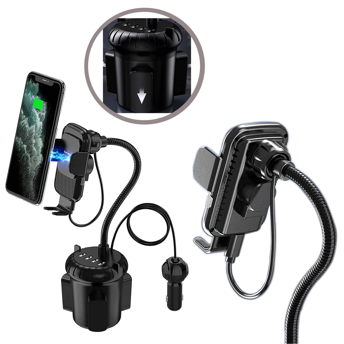 Amazon.com: Wireless Car Charger,10W Qi Fast Charging Auto-Clamping Car  Phone Holder, Air Vent Windshield Dashboard Car Phone Mount,Long Arm  Suction Cup Phone Holder for iPhone Samsung LG : Cell Phones & Accessories