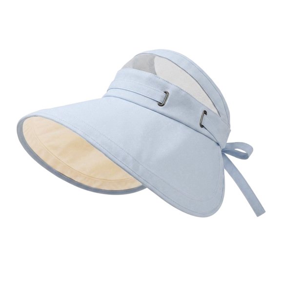 Yuanlong Womens Visor Solid Color Wide Brim Travel Sun Hat Mesh Breathable Classic Outdoor Daily Hats