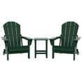 thumbnail image 4 of Polytrends  Laguna Hdpe All Weather Outdoor Patio Foldable Adirondack Chairs With Side Table (3-Piece Set) Dark Green, 4 of 4