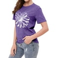 thumbnail image 3 of ZXSXSY Women Sunflower Printed Crew Neck Short Sleeves Top, 3 of 7