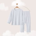 thumbnail image 6 of xaoyunyn Girls 2 Piece Basic Homewear Outfits Casual Solid Color Round Neck Long Sleeve Top and Pant Set 7-15 Years, 6 of 6