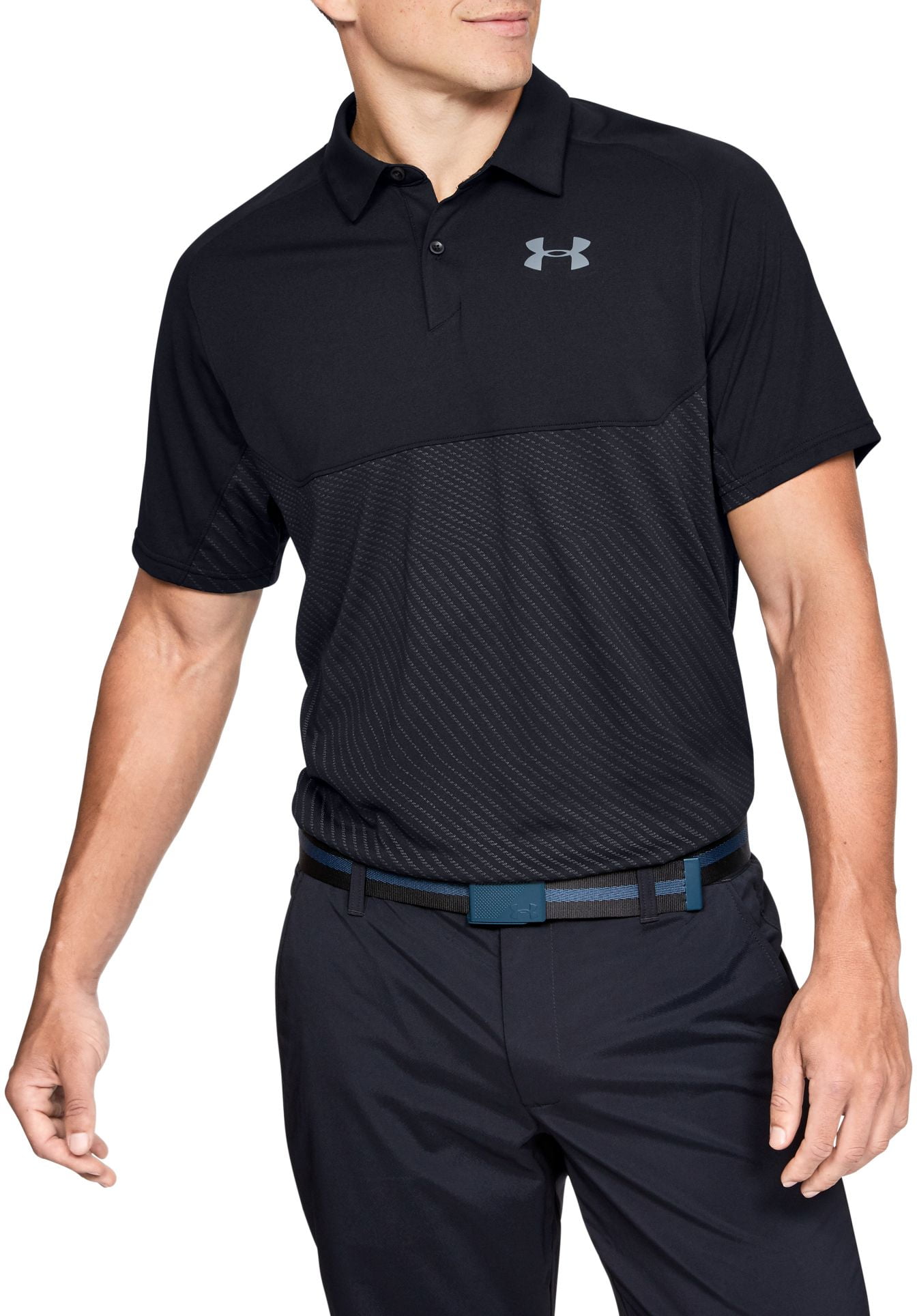 Details about   Under Armour Mens Tour Tips Blocked Stretch Wicking Breathable Polo Shirt 