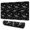 Black Cartoon Dinosaurs-2, variant on Long Mouse Pads for Desk,Black Cartoon Dinosaurs Infos Pattern Desk Mats on Top Of Desks, Desk Mouse Pad Extra Large with 3mm Non-Slip Base and Stitched Edge for Gaming,Office,Work,Home 31.5"x11.8"