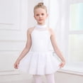 thumbnail image 2 of VNKIDY Girls Dance Dress Kids Solid Color Halter Neck Ballet Dress Sparkle Sequin Bodice Chiffon Skirt Dress For Dance Performance Practice White 3-4 Years, 2 of 8