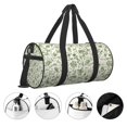 thumbnail image 5 of Xecao Green Rabbit print Round Travel Duffel Bag is a foldable gym bag with an inner pocket, perfect for travel sports, 5 of 8