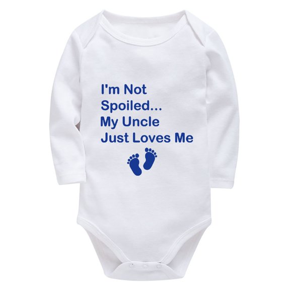 I'm Not Spoiled My Uncle Just Loves Me New Born Boy Clothes Long Sleeve Boys Newborn Clothes White Boy Baby Clothes 0-3 Mont