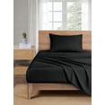 thumbnail image 3 of Mainstays Basic Value Microfiber Bed Sheet Set, Rich Black, Twin, 3 Piece, 3 of 11