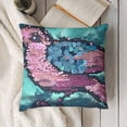 thumbnail image 3 of YINGXI Throw Pillow Case Sequins Decorative Cushion Cover Pillowcase for Couch Sofa Bed,(Pink/Blue) 20x20in, 3 of 5