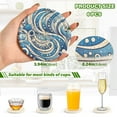 thumbnail image 3 of Blue White Partern 6 Pcs Drink Coasters with Holder Absorbent Coasters Woven Coasters for Drinks Table Desk Protection Home Decor, 3 of 7