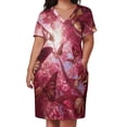 thumbnail image 3 of Pink Butterflies Blossom Magical Dreamland Women's Summer Short Sleeve Casual Dresses Party Dress, 3 of 6