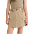 thumbnail image 5 of OGLCCG Girls Cargo Mini Skirts Teens Summer Elastic Waist Pencil Skirts with Pockets Trendy Cotton Casual Bodycon Y2k Skirts 3-14 Years, 5 of 5