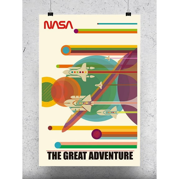 NASA The Great Adventure Retro Colors Poster - NASA Designs,