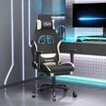 thumbnail image 2 of Silla de masaje para videojuegos VidaXL reclinable con reposapiés negro/crema, 2 of 9