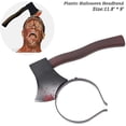 thumbnail image 3 of Diademas de armas aterradoras para disfraz de Halloween, 4 paquetes de cuchillos de plástico de goma y tijeras a través de la cabeza, accesorios de maquillaje Zombie para adolescentes, hombres, mujer JAMW Sencillez, 3 of 5
