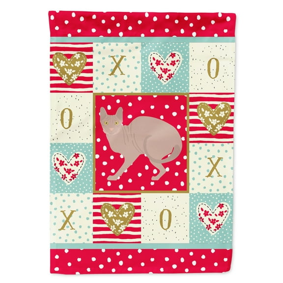 Carolines Treasures CK5600GF Don Sphynx 3 Cat Love Flag Garden Size Small multicolor