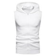 thumbnail image 2 of Mens Tank Top Beach Fashion Pocket Casual Hooded Pure Color T ShirtsSleeveless Top Blouse, 2 of 4