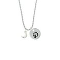 thumbnail image 2 of Delight Jewelry Silvertone Small Crescent Moon Silvertone Script Initial Disc - D - Charm Necklace, 20"+3", 2 of 4
