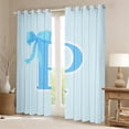 thumbnail image 2 of Manfei Bow Initial Letter P Curtains Pack of 2 (42x84 Each),Kawaii Bowtie Ribbon Curtains Blackout,Girls Blue Bowknot Bedroom Curtains For Princess,Breathable Bedroom Decoration, 2 of 6