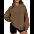 thumbnail image 1 of Sudadera con Capucha de Gran Tamaño para Mujer, Suéteres de Larga con Cuello Redondo de , Conjuntos Cómodos de Moda de Otoño. Marrón XL, 1 of 9