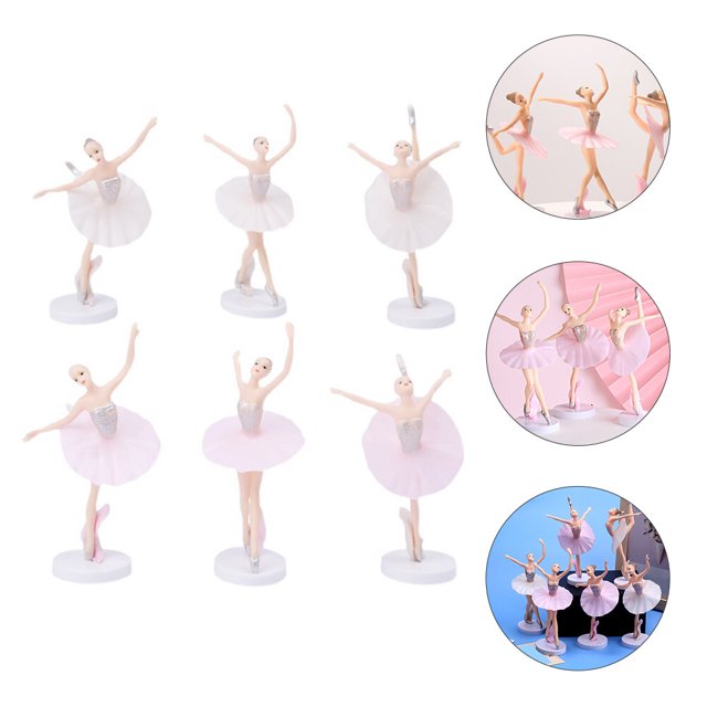 WHAMVOX 6Ud Para Torta Con Topper De Ballerina Plástico Resistente Y