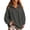 Dark Gray-120921JJ, variant on Quarter Zip Hooded Sweatshirt Women Floral Contrast Cuff Sweatshirt for Women Fall Winter Oversized Women's Pullover Sweaters