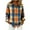 Orange1, variant on HAiming Plaid Shirt for Women Lapel Collar Button down Roll up Long Sleeve Soft Casual Tendy Tops