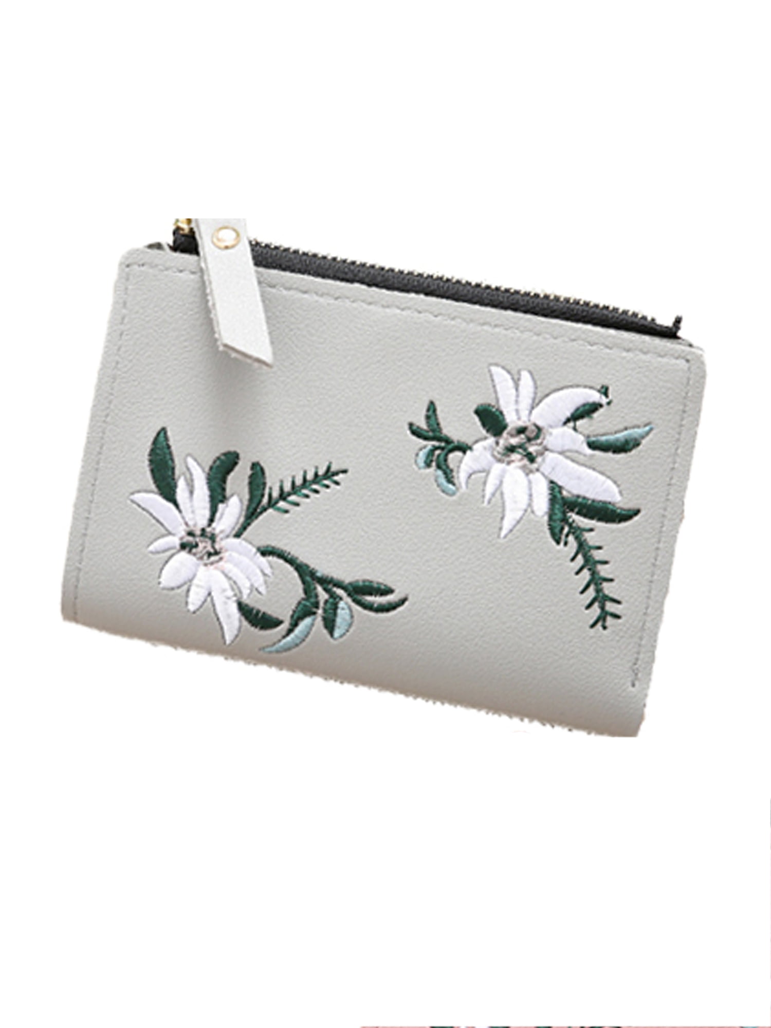 Leather Wallet Fairy Girl Flowers Butterfly Women Men Travel Long Purse Zip Around Clutch Pouch ID Credit Card Coin Wallets