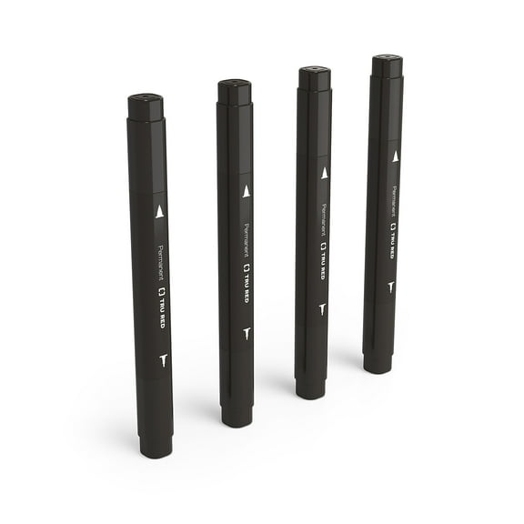 Staples TRU RED Pen Permanent Markers Twin Tip Black 12/Carton TR57829VS