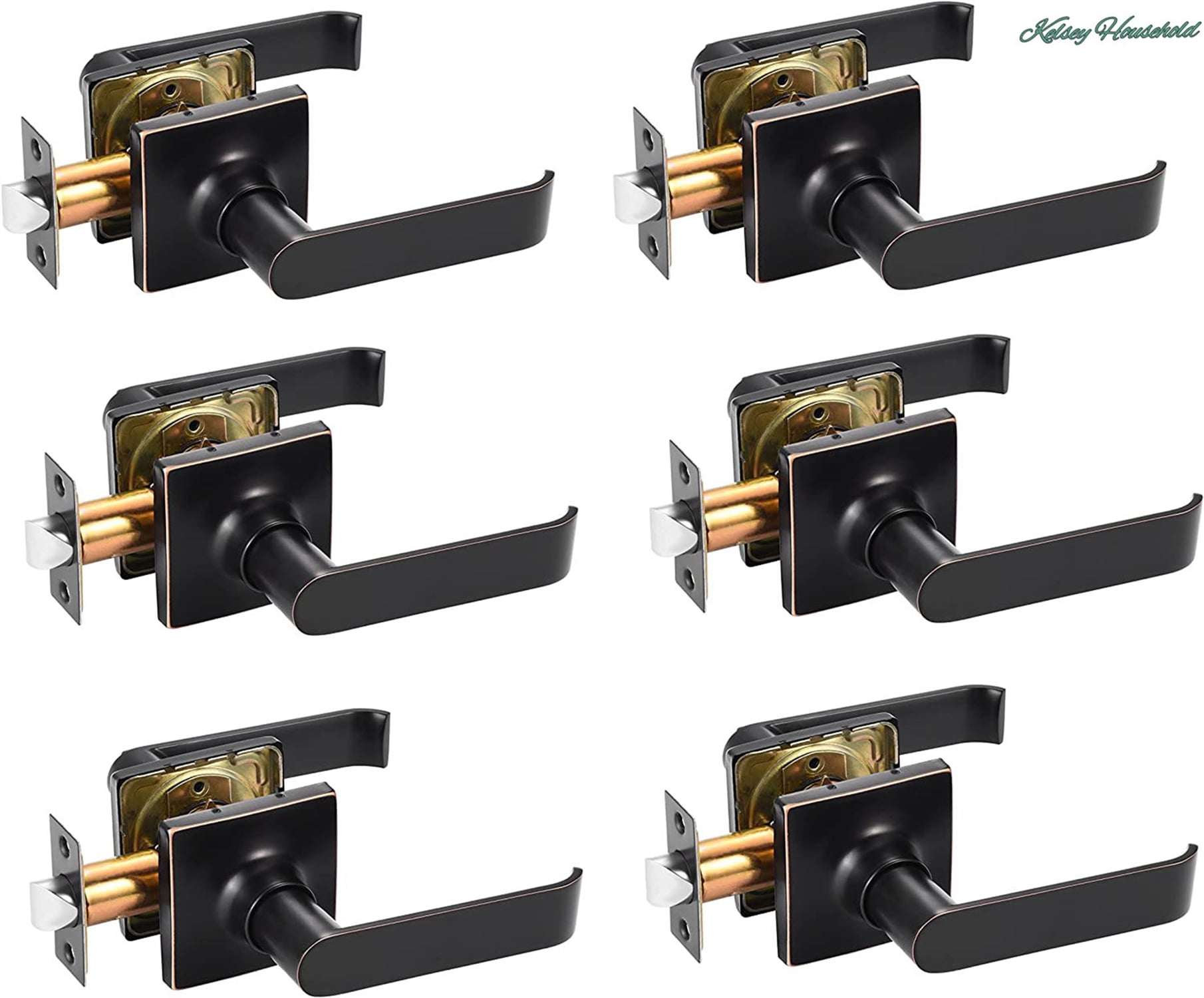 Interior access bar for lobby and closet doors keyless door handle