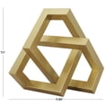 thumbnail image 3 of 12" x 7" Gold Metal Abstract Shaped Geometric Sculpture, by DecMode, 3 of 9