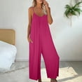 thumbnail image 2 of NMMUED Overalls for Women Loose Fit Baggy Overalls for Women Wide Leg Overalls for Women Casual Rompers for Women One Piece Jumpsuits for Women, Hot Pink L, 2 of 6