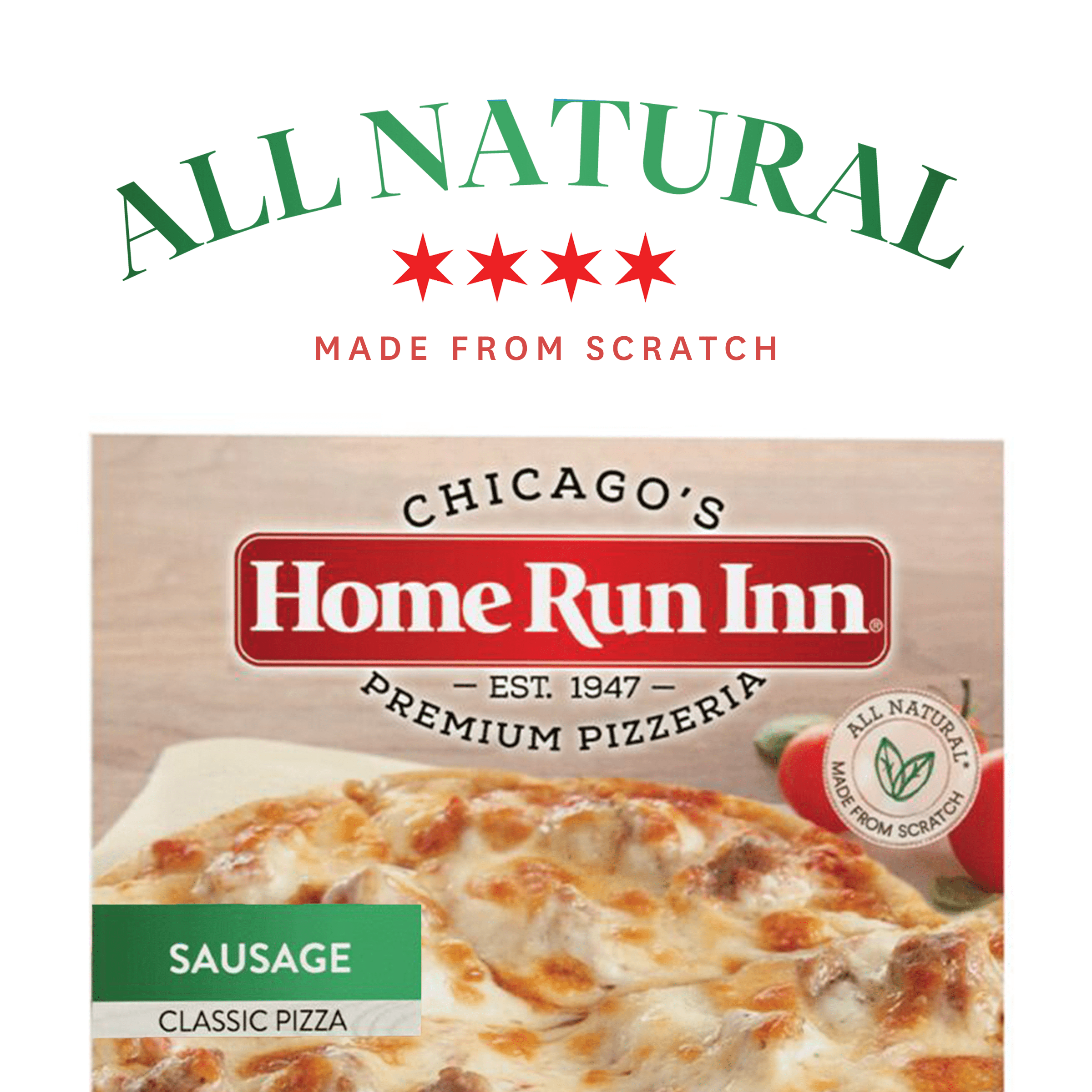 Home Run Inn Mini Personal Pizza, Classic Crust Sausage Pizza, Tomato Sauce, 8.5 oz, (Frozen)