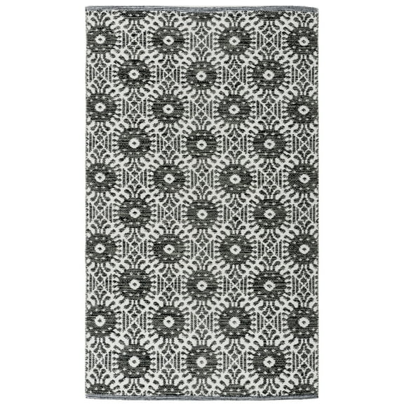 SAFAVIEH Montauk Gulden Geometric Area Rug, Black/Ivory, 3' x 5'